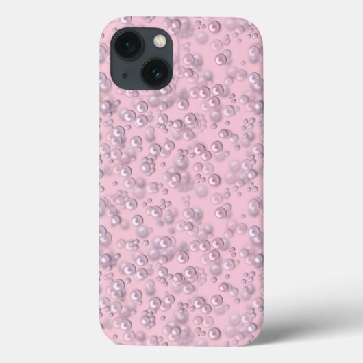 ピンクのベルベット上の白ピンクのパールの配置 Case-Mate iPhoneケース (裏面)