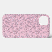 ピンクのベルベット上の白ピンクのパールの配置 Case-Mate iPhoneケース (裏面 (横))