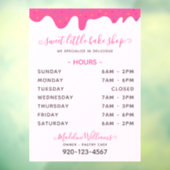 ピンクのベーカリーつや消しドリップ時間ウィンドウ ウィンドウサイン (シート3)