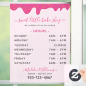 ピンクのベーカリーつや消しドリップ時間ウィンドウ ウィンドウサイン (ホーム)