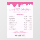 ピンクのベーカリーつや消しドリップ時間ウィンドウ ウィンドウサイン (シート)