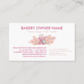 ピンクのベーキングアメニティベーカリーベイカー 名刺 (裏面)