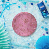 ピンクのペイズリーのパーティー ペーパープレート (パーティー)