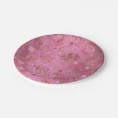 ピンクのペイズリーのパーティー ペーパープレート (アングル)
