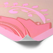 ピンクのペイズリーパターン ポスター (角)