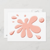 ピンクのペイントのしみ ポストカード (正面/裏面)