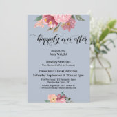 ピンクのペイントの花が幸せにずっとその後、ほこりっぽい青 招待状 (スタンド正面)