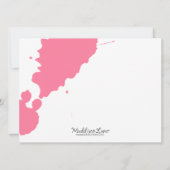 ピンクのペイントボール飛沫 バースデーパーティー 招待状 (裏面)