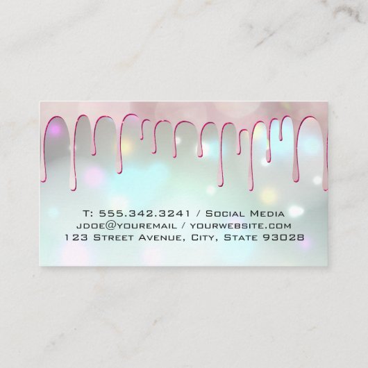 ピンクのペストリードリップ | ウィスク | ベイカー 名刺 (裏面)