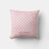 ピンクのペソニファイド白ハート クッション (正面)