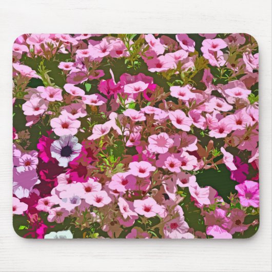ピンクのペチュニアの花 マウスパッド (正面)