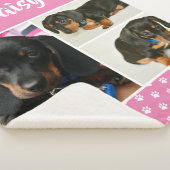 ピンクのペットフォトコラージュ犬の恋人のパワープリント シェルパブランケット (3/4)
