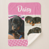 ピンクのペットフォトコラージュ犬の恋人のパワープリント シェルパブランケット (正面)