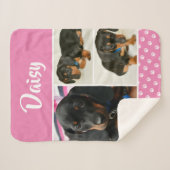 ピンクのペットフォトコラージュ犬の恋人のパワープリント シェルパブランケット (正面(横))