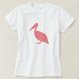 ピンクのペリカンのシルエットのTシャツ Tシャツ