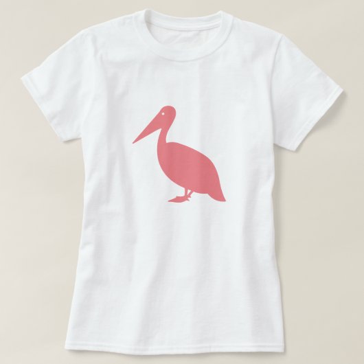 ピンクのペリカンのシルエットのTシャツ Tシャツ (デザイン正面)