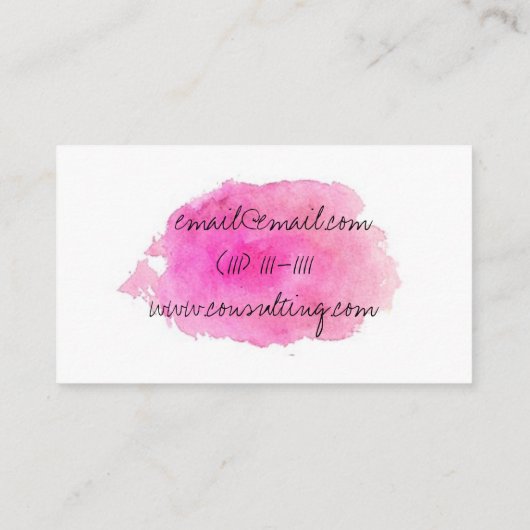 ピンクのペンキのしぶきの名刺 名刺 (裏面)