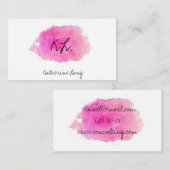 ピンクのペンキのしぶきの名刺 名刺 (正面/裏面)