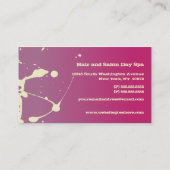 ピンクのペンキの（ばちゃばちゃ）跳ねるの美容師の名刺 名刺 (裏面)