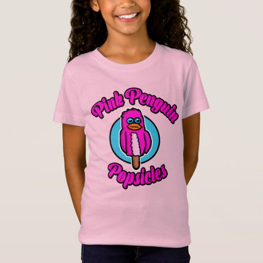 ピンクのペンギンの棒アイス Tシャツ (正面)