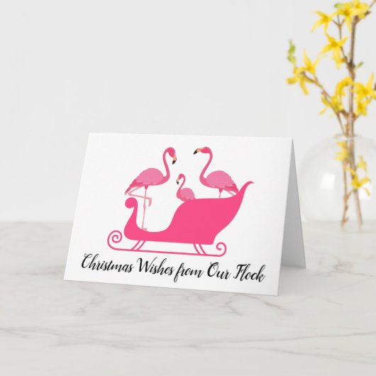 ピンクのペンギンより、クリスマスの願い カード (黄色い花)