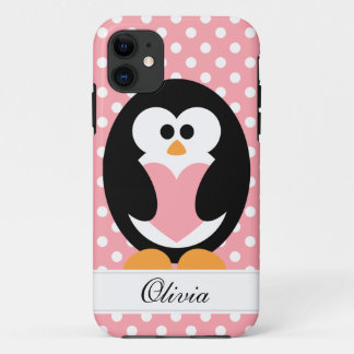 ピンクのペンギン愛 iPhone 11 ケース