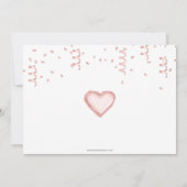 ピンクのホイル風船 コンフェッティ 女の子 ベビーシャワー 招待状 (裏面)