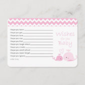 ピンクのホエールカードへのベビー エンクロージャーカード (正面)