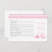 ピンクのホエールカードへのベビー エンクロージャーカード (正面/裏面)