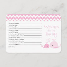 ピンクのホエールカードへのベビー