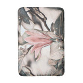 ピンクのホオノキの花枝のバスマットのスケッチ バスマット (正面縦)