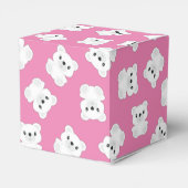 ピンクのホッキョクグマのベビーシャワー フェイバーボックス (裏面サイド)