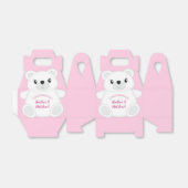 ピンクのホッキョクグマのベビーシャワー フェイバーボックス (折り畳みなし)