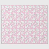 ピンクのホッキョクグマ ラッピングペーパー (フラット)