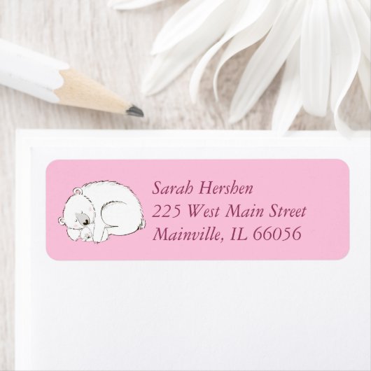 ピンクのホッキョクグマ ラベル (インサイチュ)