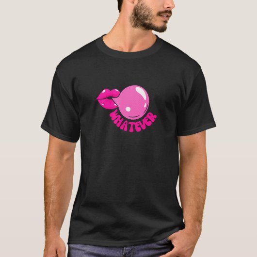 ピンクのホットな唇、どんな口紅、キス、女性、妻 Tシャツ (正面)