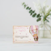 ピンクのホットエアバルーンベアおむつラッフル エンクロージャーカード (スタンド正面)