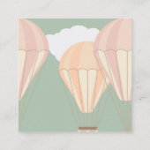 ピンクのホットエアバルーンベビー エンクロージャーカード (裏面)
