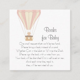 ピンクのホットエアバルーンベビー エンクロージャーカード