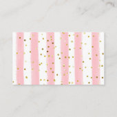 ピンクのホットエアバルーン動物おむつラッフル エンクロージャーカード (裏面)