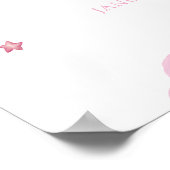 ピンクのホットエアバルーン女の子ベビーシャワーへようこそ ポスター (角)