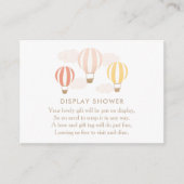 ピンクのホットエアバルーン表示シャワーエンクロージャカー エンクロージャーカード (正面)