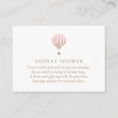 ピンクのホットエアバルーン表示シャワー エンクロージャーカード (正面)