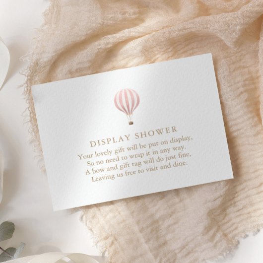 ピンクのホットエアバルーン表示シャワー エンクロージャーカード