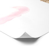 ピンクのホットエアバルーン赤ちゃんシャワー歓迎サイン ポスター (角)