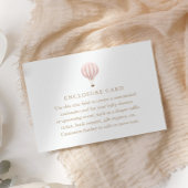 ピンクのホットエアバルーン赤ちゃんシャワー エンクロージャーカード