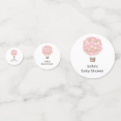 ピンクのホットエアバルーン赤ちゃんシャワー コンフェッティ (正面)