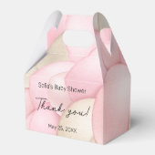 ピンクのホットエアバルーン赤ちゃんシャワー フェイバーボックス (裏面サイド)