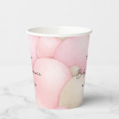 ピンクのホットエアバルーン赤ちゃんシャワー 紙コップ (左)