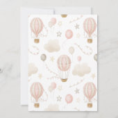 ピンクのホットエアバルーン クラウズ ベビーシャワー 招待状 (裏面)